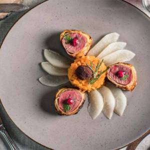 Wildschweinfilet und Kürbis